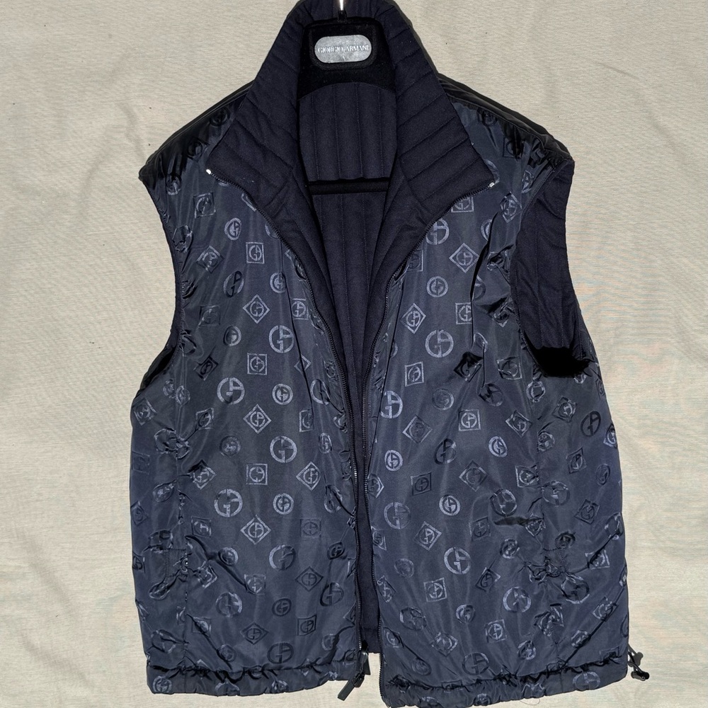GIORGIO ARMANI Stylish Blue Reversible Designer Men's Vest size IT 50 US Italy